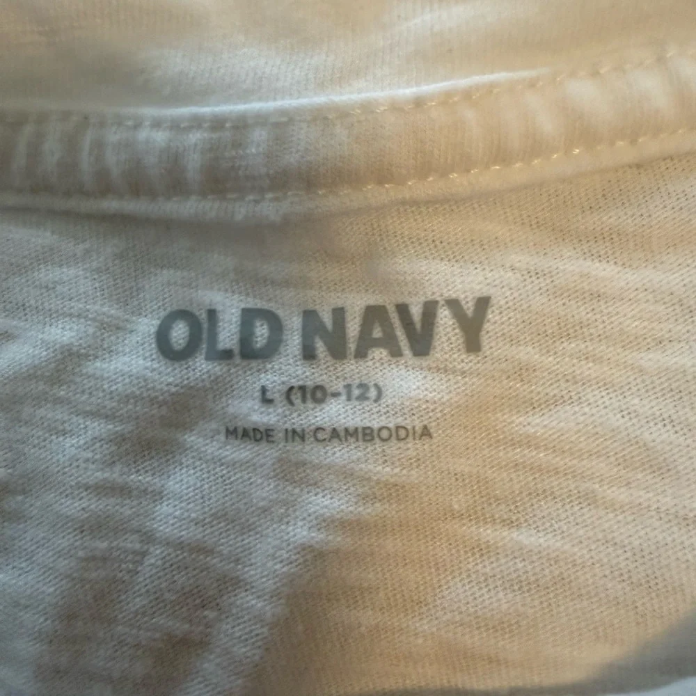 Old Navy Cream and White Ombré Top